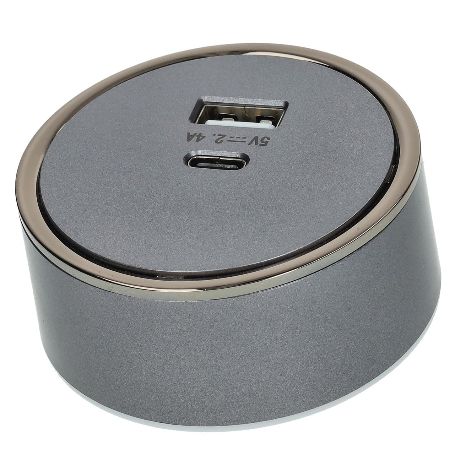 Enchufe USB A+C para rail 2.4A — Color: Gris