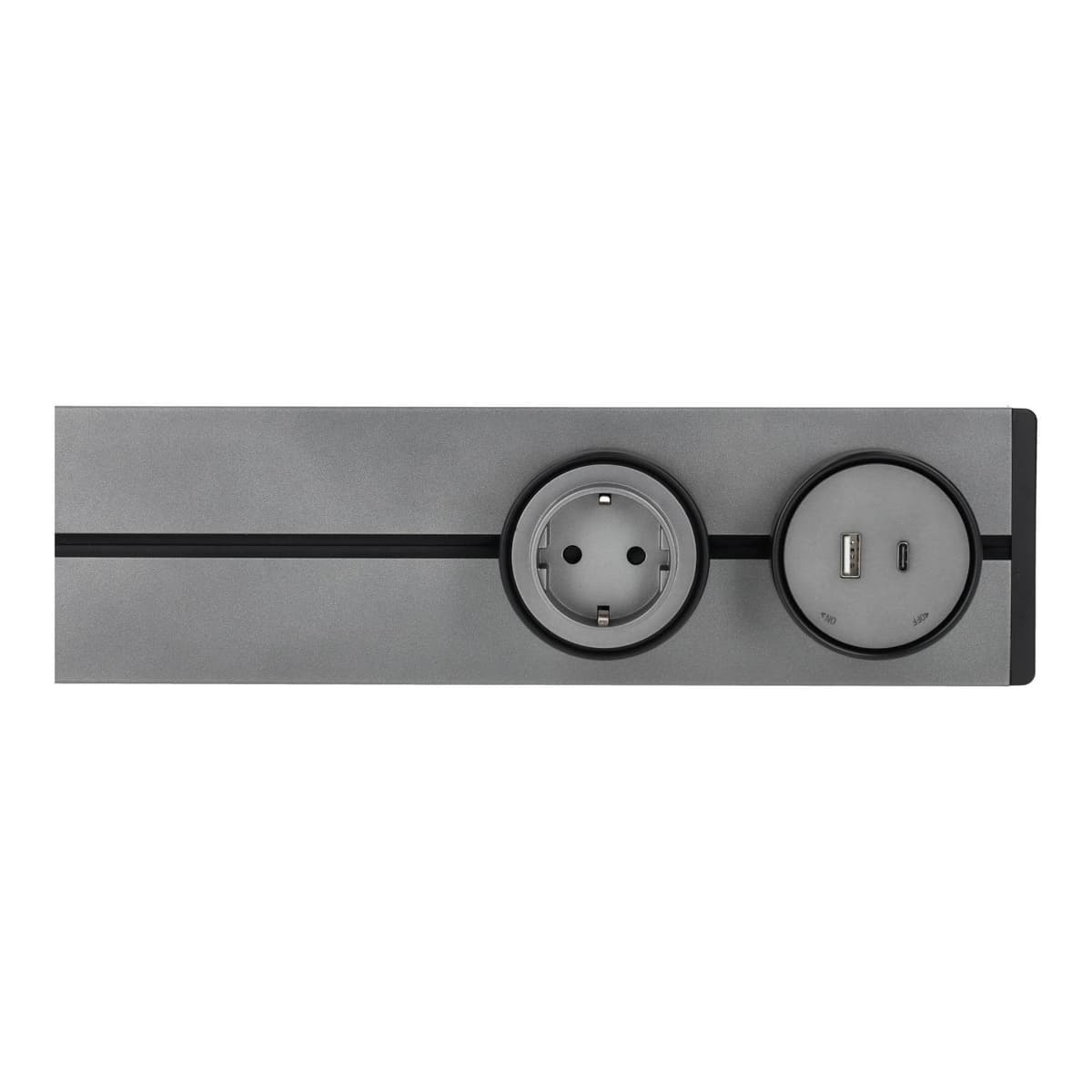 Carril de enchufes deslizantes — sistema completo